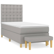 vidaXL világosszürke szövet rugós ágy matraccal 100 x 200 cm (3137453) ágy és ágykellék