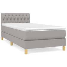 vidaXL világosszürke szövet rugós ágy matraccal 100 x 200 cm (3140833) ágy és ágykellék