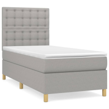 vidaXL világosszürke szövet rugós ágy matraccal 100 x 200 cm (3142633) ágy és ágykellék