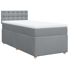 vidaXL világosszürke szövet rugós ágy matraccal 100 x 200 cm (3286605) ágy és ágykellék