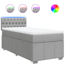 vidaXL világosszürke szövet rugós ágy matraccal 100 x 200 cm (3289286) ágy és ágykellék