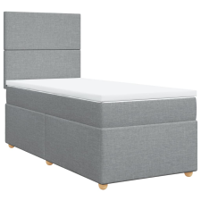 vidaXL világosszürke szövet rugós ágy matraccal 100 x 200 cm (3291184) ágy és ágykellék