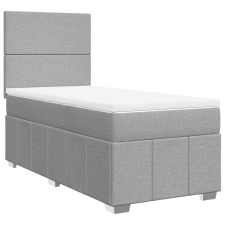 vidaXL világosszürke szövet rugós ágy matraccal 100 x 200 cm (3291572) ágy és ágykellék
