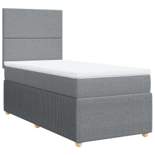 vidaXL világosszürke szövet rugós ágy matraccal 100 x 200 cm (3291960) ágy és ágykellék