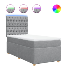vidaXL világosszürke szövet rugós ágy matraccal 100 x 200 cm (3293498) ágy és ágykellék