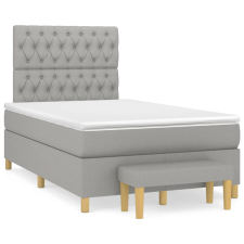 vidaXL világosszürke szövet rugós ágy matraccal 120 x 190 cm ágy és ágykellék