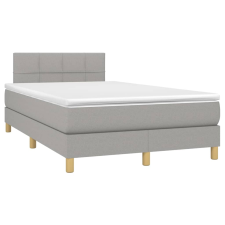 vidaXL világosszürke szövet rugós ágy matraccal 120 x 190 cm ágy és ágykellék