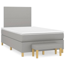 vidaXL világosszürke szövet rugós ágy matraccal 120 x 190 cm ágy és ágykellék
