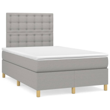 vidaXL világosszürke szövet rugós ágy matraccal 120 x 190 cm ágy és ágykellék