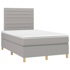 vidaXL világosszürke szövet rugós ágy matraccal 120 x 190 cm ágy és ágykellék