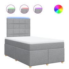 vidaXL világosszürke szövet rugós ágy matraccal 120 x 190 cm (3293519) ágy és ágykellék