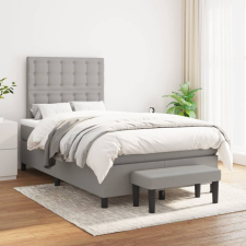 vidaXL világosszürke szövet rugós ágy matraccal 120 x 200 cm ágy és ágykellék