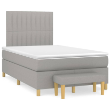 vidaXL világosszürke szövet rugós ágy matraccal 120 x 200 cm (3137301) ágy és ágykellék