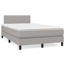 vidaXL világosszürke szövet rugós ágy matraccal 120 x 200 cm (3139961) ágy és ágykellék