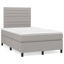vidaXL világosszürke szövet rugós ágy matraccal 120 x 200 cm (3141841) ágy és ágykellék