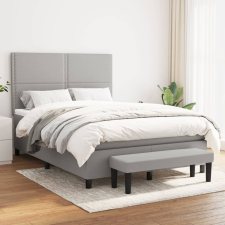 vidaXL világosszürke szövet rugós ágy matraccal 140 x 190 cm ágy és ágykellék