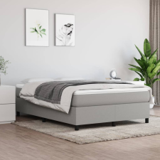 vidaXL világosszürke szövet rugós ágy matraccal 140 x 190 cm ágy és ágykellék