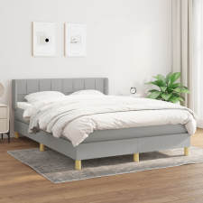 vidaXL világosszürke szövet rugós ágy matraccal 140 x 190 cm ágy és ágykellék