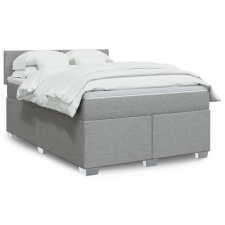 vidaXL világosszürke szövet rugós ágy matraccal 140 x 190 cm ágy és ágykellék