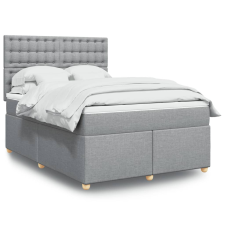 vidaXL világosszürke szövet rugós ágy matraccal 140 x 190 cm ágy és ágykellék