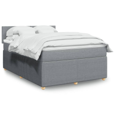 vidaXL világosszürke szövet rugós ágy matraccal 140 x 190 cm ágy és ágykellék