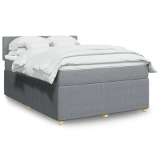 vidaXL világosszürke szövet rugós ágy matraccal 140 x 190 cm ágy és ágykellék