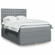 vidaXL világosszürke szövet rugós ágy matraccal 140 x 190 cm ágy és ágykellék