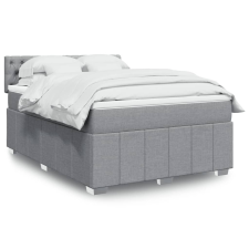 vidaXL világosszürke szövet rugós ágy matraccal 140 x 190 cm ágy és ágykellék