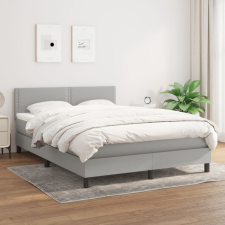 vidaXL világosszürke szövet rugós ágy matraccal 140 x 190 cm ágy és ágykellék