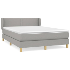 vidaXL világosszürke szövet rugós ágy matraccal 140 x 190 cm (3126717) ágy és ágykellék