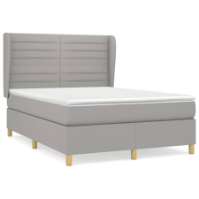 vidaXL világosszürke szövet rugós ágy matraccal 140 x 190 cm (3128597) ágy és ágykellék