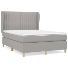 vidaXL világosszürke szövet rugós ágy matraccal 140 x 190 cm (3128677) ágy és ágykellék