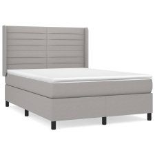 vidaXL világosszürke szövet rugós ágy matraccal 140 x 190 cm (3131505) ágy és ágykellék