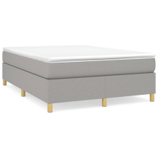 vidaXL világosszürke szövet rugós ágy matraccal 140 x 190 cm (3144514) ágy és ágykellék