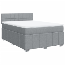 vidaXL világosszürke szövet rugós ágy matraccal 140 x 190 cm (3287063) ágy és ágykellék
