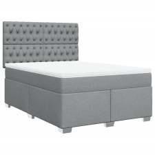 vidaXL világosszürke szövet rugós ágy matraccal 140 x 190 cm (3290490) ágy és ágykellék