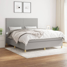 vidaXL világosszürke szövet rugós ágy matraccal 160 x 200 cm ágy és ágykellék
