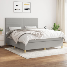 vidaXL világosszürke szövet rugós ágy matraccal 160 x 200 cm ágy és ágykellék