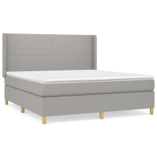 vidaXL világosszürke szövet rugós ágy matraccal 160 x 200 cm (3131841) ágy és ágykellék