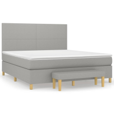vidaXL világosszürke szövet rugós ágy matraccal 160 x 200 cm (3137005) ágy és ágykellék