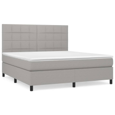 vidaXL világosszürke szövet rugós ágy matraccal 160 x 200 cm (3141785) ágy és ágykellék