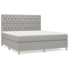 vidaXL világosszürke szövet rugós ágy matraccal 160 x 200 cm (3142585) ágy és ágykellék