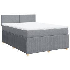 vidaXL világosszürke szövet rugós ágy matraccal 160 x 200 cm (3287500) ágy és ágykellék