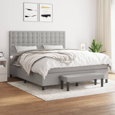 vidaXL világosszürke szövet rugós ágy matraccal 180 x 200 cm ágy és ágykellék