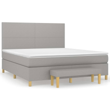 vidaXL világosszürke szövet rugós ágy matraccal 180 x 200 cm (3137013) ágy és ágykellék