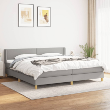 vidaXL világosszürke szövet rugós ágy matraccal 200 x 200 cm ágy és ágykellék