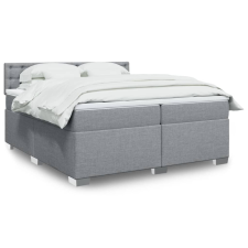 vidaXL világosszürke szövet rugós ágy matraccal 200 x 200 cm ágy és ágykellék