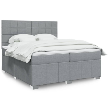 vidaXL világosszürke szövet rugós ágy matraccal 200 x 200 cm ágy és ágykellék