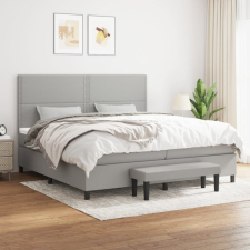 vidaXL világosszürke szövet rugós ágy matraccal 200 x 200 cm ágy és ágykellék