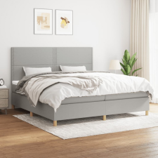 vidaXL világosszürke szövet rugós ágy matraccal 200 x 200 cm ágy és ágykellék